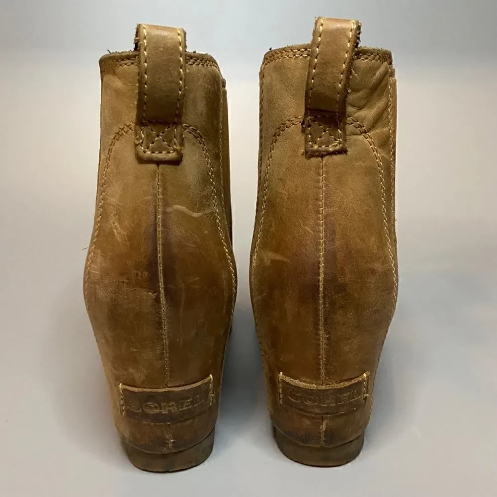 Sorel Lea Wedge Joan of Arctic Wedge Chelsea Elk Curry 5.5 Camel Brown